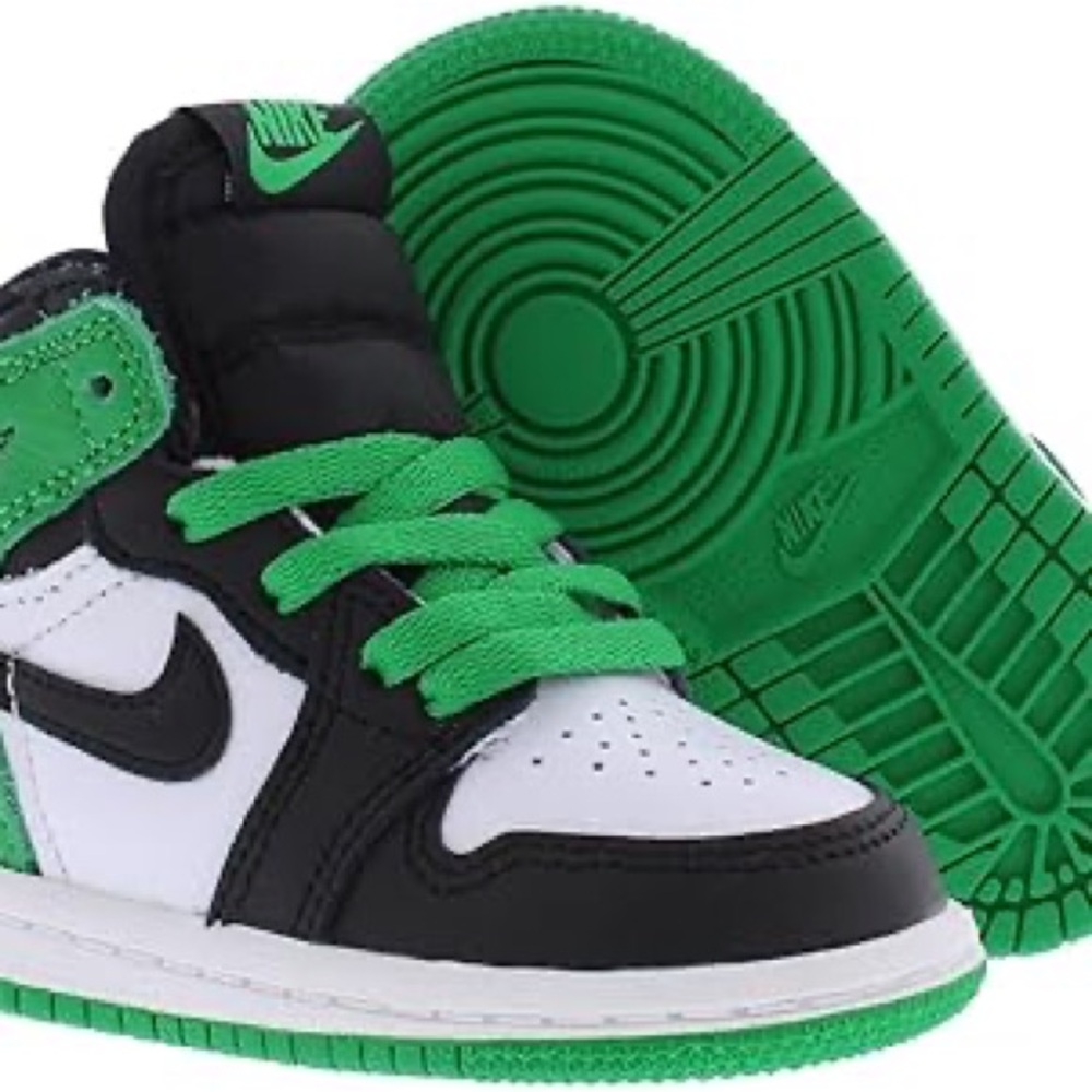 Nike Black and Green High-Top Sneakers with Chunky Silhouette